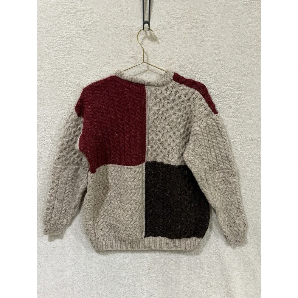 Carraig Donn Aran Sweater 100% Pure New Wool Cable Knit Ireland Fisherman Block